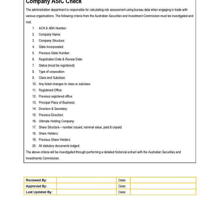 Accounts Receivable - ASIC Check Accounts Receivable - ASIC Check