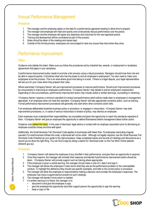Project Specific Policies Manual Project Specific Policies Manual