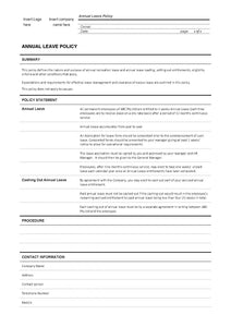 Annual Leave Policy