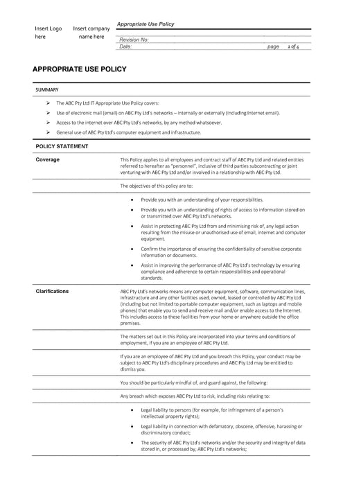 IT Appropriate Use Policy IT Appropriate Use Policy