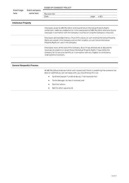 Code of Conduct Policy Code of Conduct Policy