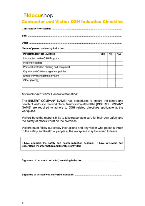Complete Occupational Health & Safety Pack Complete Occupational Health & Safety Pack