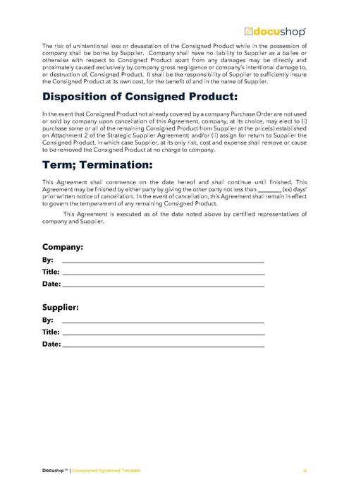 Consignment Agreement Template