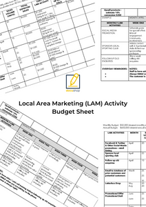 Local Area Marketing (LAM) Activity Budget Sheet Template