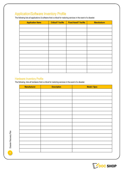 IT Disaster Recovery Plan Template