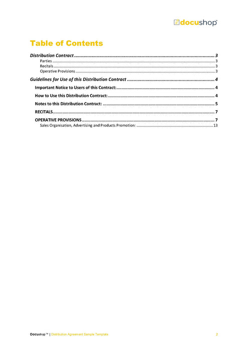 Distribution Agreement Template Distribution Agreement Template