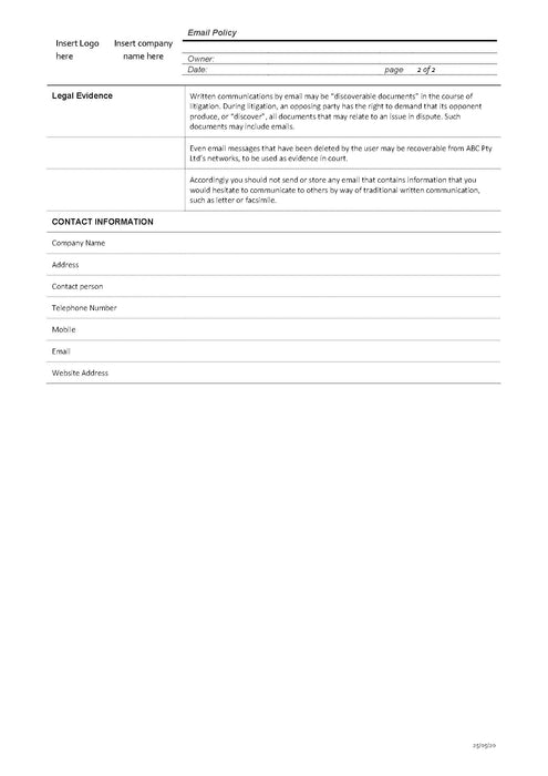 Email Policy Email Policy