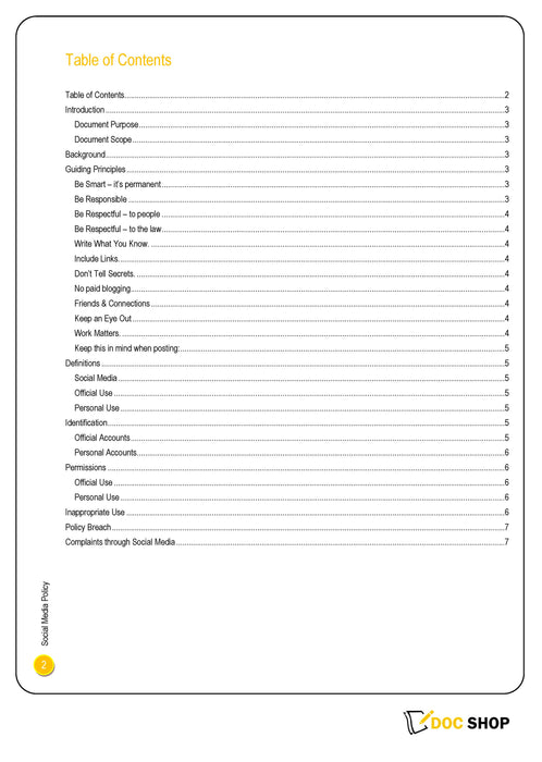 Social Media Policy Social Media Policy