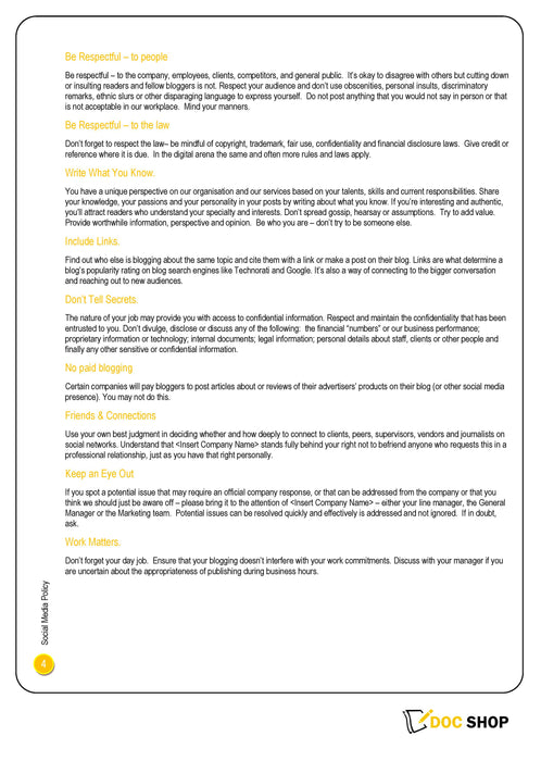 Social Media Policy Social Media Policy