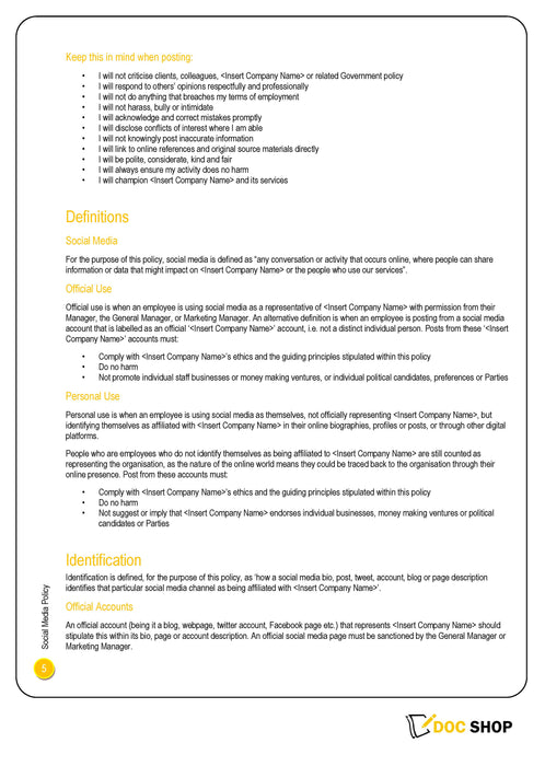 Social Media Policy Social Media Policy
