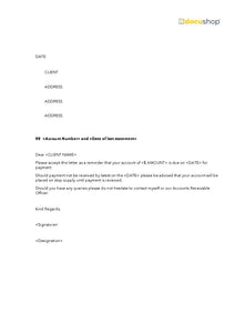 Account Overdue Reminder Letter