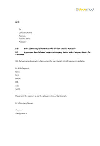 Bank Account Details Letter