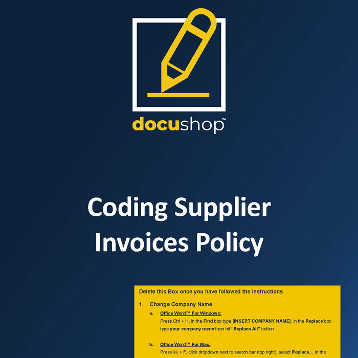 Coding Supplier Invoices Policy Coding Supplier Invoices Policy