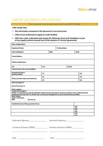 Credit Account Application Simple