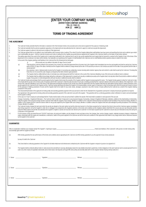 Credit Application Detailed Credit Application Detailed