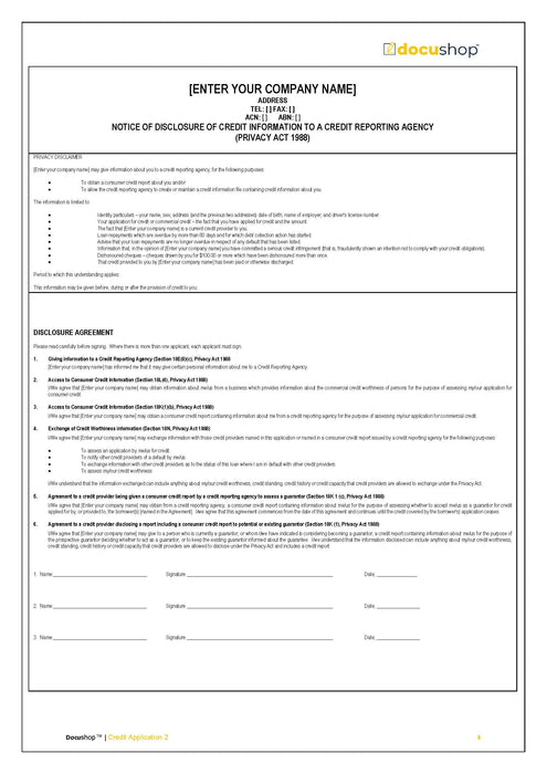 Credit Application Detailed Credit Application Detailed