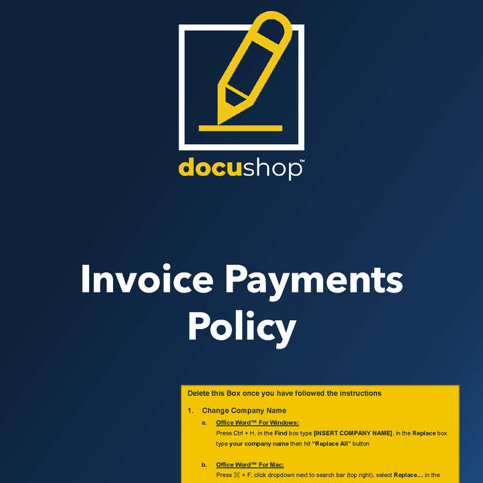 Invoice Payments Policy Invoice Payments Policy