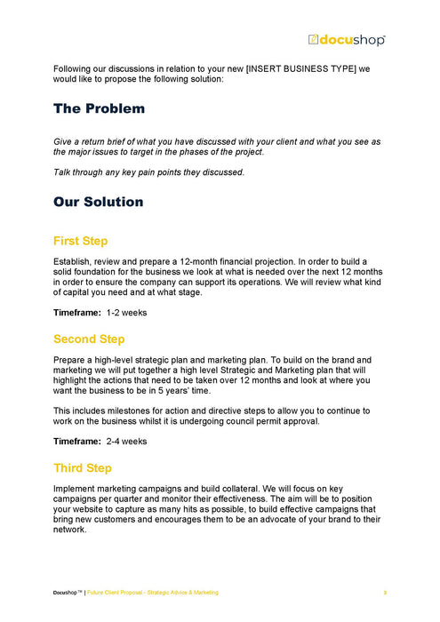 Future Client Proposal - Strategic Advice & Marketing Template Future Client Proposal - Strategic Advice & Marketing Template