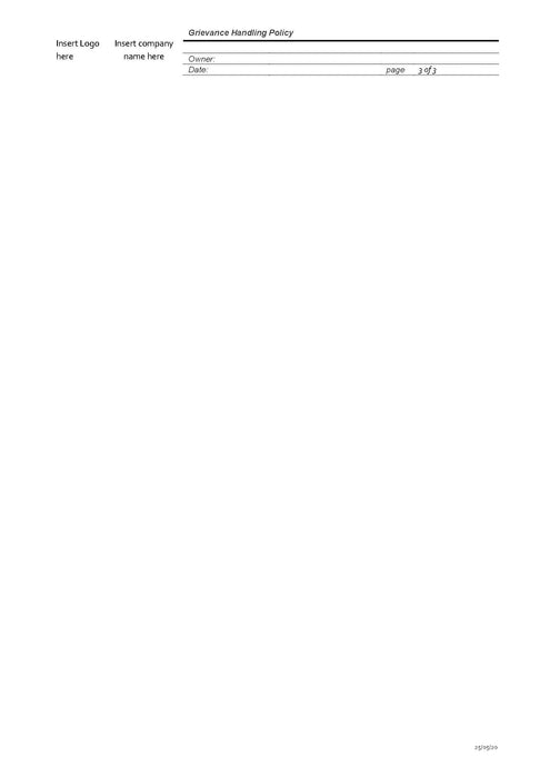 Grievance Handling Policy Grievance Handling Policy