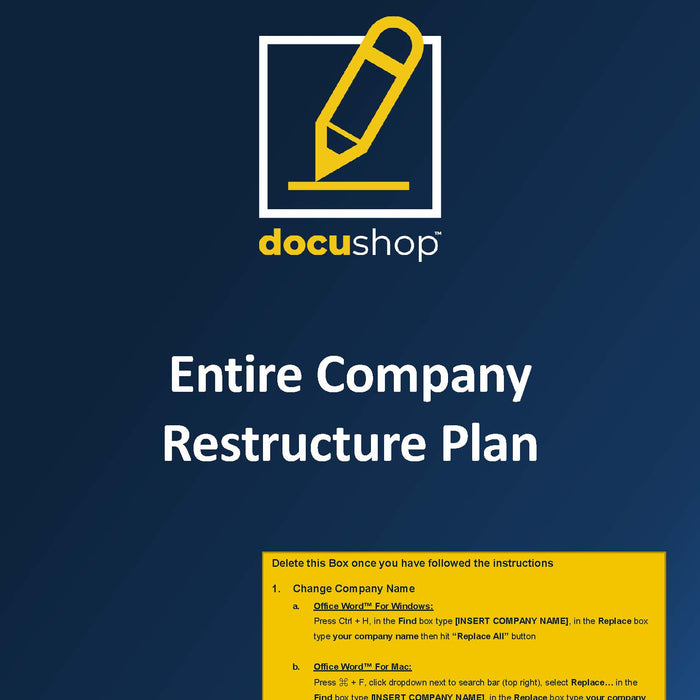 Entire Company Restructure Plan Template Entire Company Restructure Plan Template