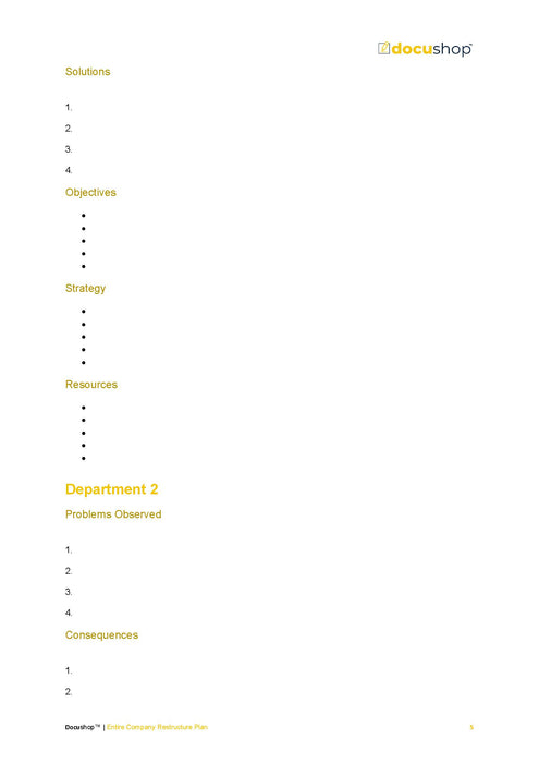 Entire Company Restructure Plan Template Entire Company Restructure Plan Template