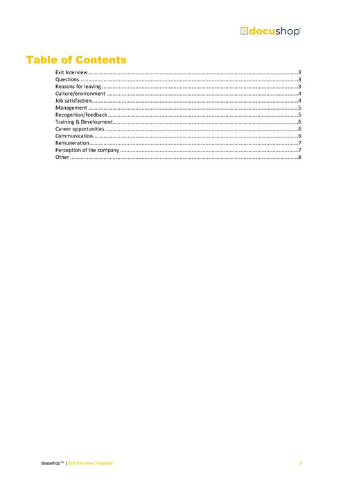 Exit Interview Template Exit Interview Template