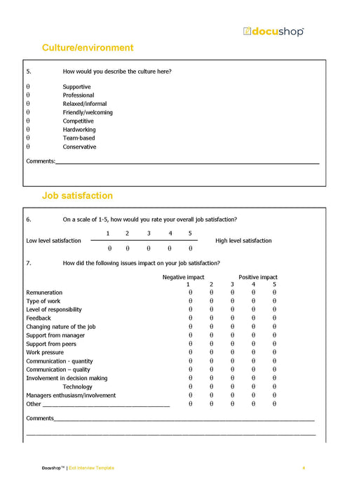 Exit Interview Template Exit Interview Template
