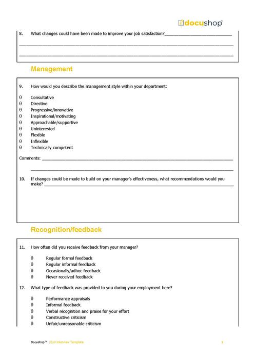 Exit Interview Template Exit Interview Template