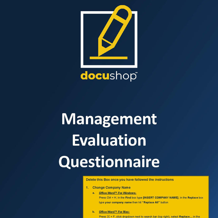 Management Evaluation Questionnaire Template Management Evaluation Questionnaire Template
