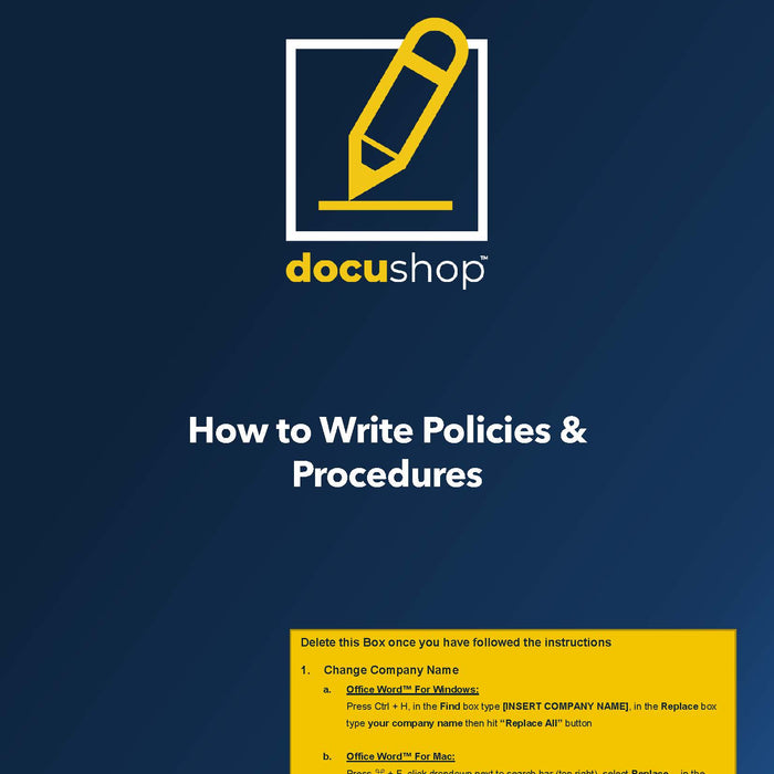 Policies and Procedures Writing Guide Policies and Procedures Writing Guide