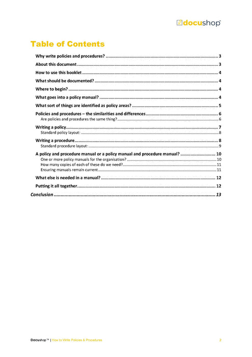 Policies and Procedures Writing Guide Policies and Procedures Writing Guide