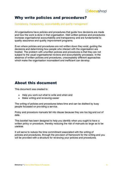 Policies and Procedures Writing Guide Policies and Procedures Writing Guide