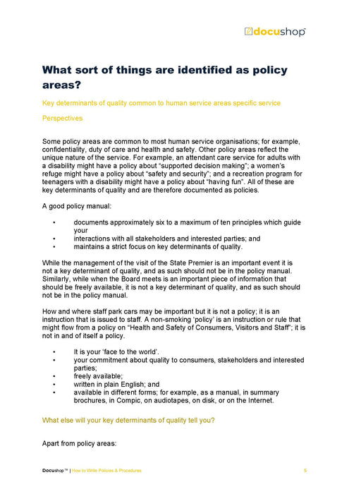Policies and Procedures Writing Guide Policies and Procedures Writing Guide