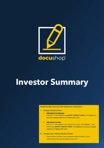 Investor Executive Summary Mobile App Template