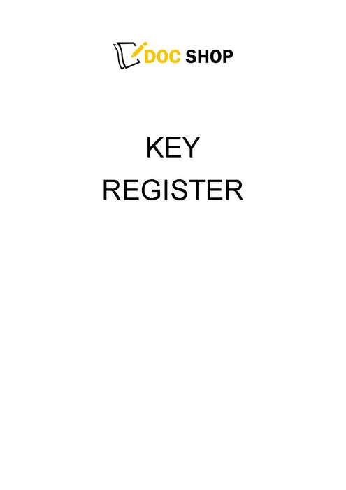 Key Register Template Key Register Template
