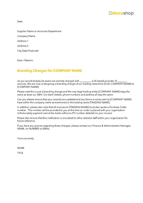 Branding Name Change Letter to Clients Template Branding Name Change Letter to Clients Template