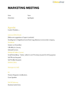 Marketing Meeting Agenda
