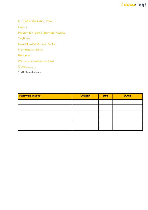 Marketing Meeting Agenda Marketing Meeting Agenda