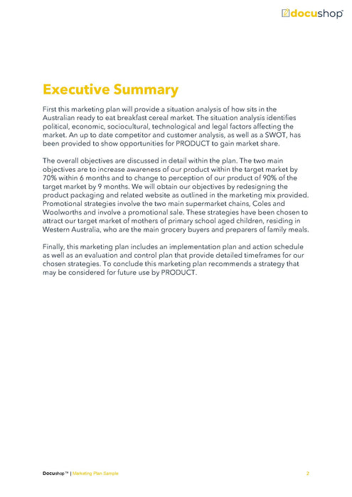 Marketing Plan Template Marketing Plan Template