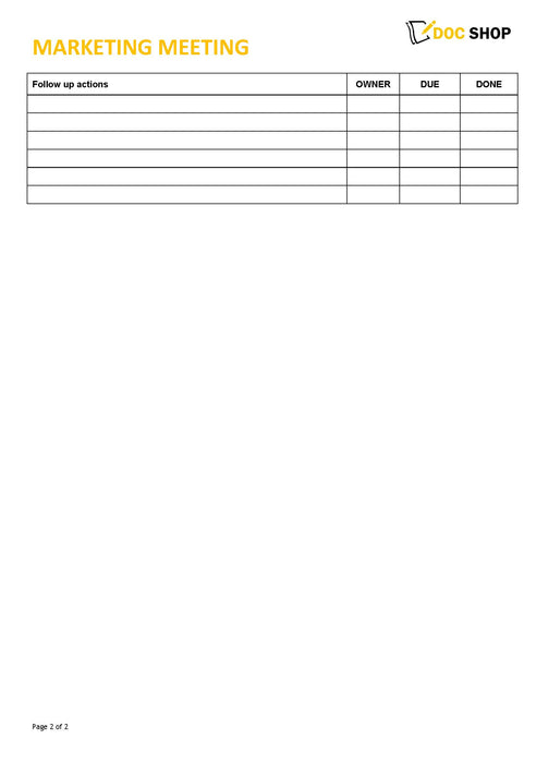 Marketing Meeting Agenda Marketing Meeting Agenda