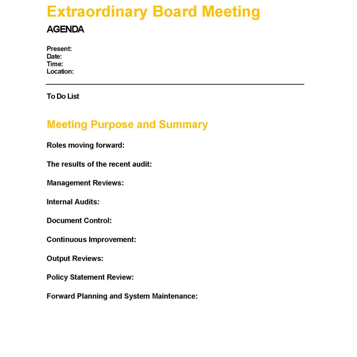 Board Meeting Agenda Board Meeting Agenda