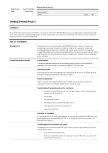Mobile Phone Policy