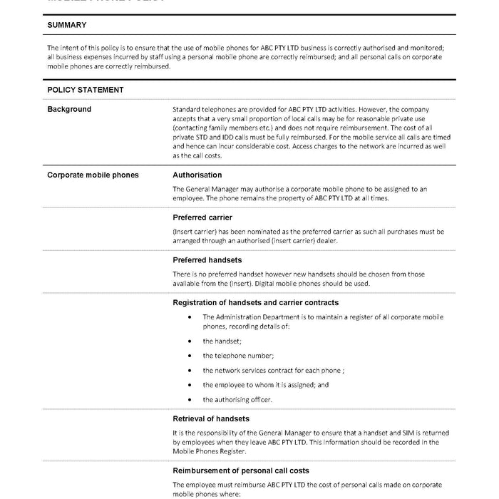 Mobile Phone Policy Mobile Phone Policy