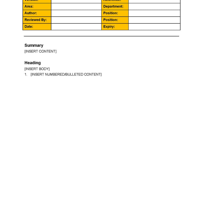 Policy or Procedure Document Template Policy or Procedure Document Template