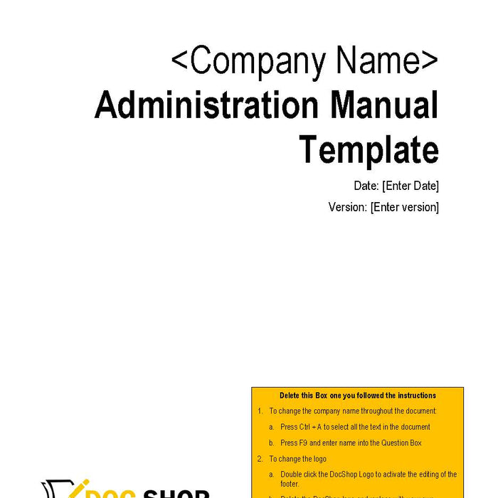 Administration Policies & Procedures Manual Administration Policies & Procedures Manual