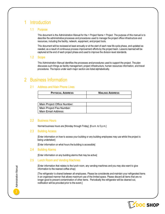 Administration Policies & Procedures Manual