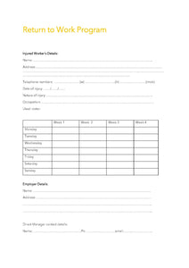 Return to Work Program Template