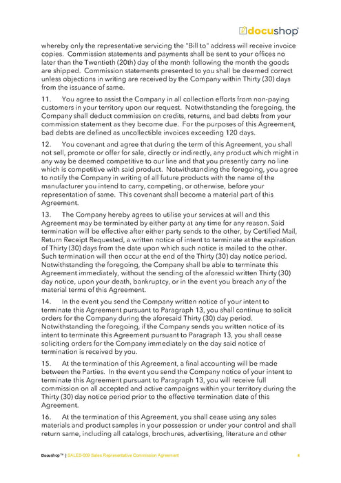 Sales Representative Commission Agreement Sales Representative Commission Agreement
