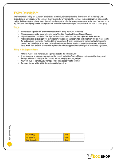 Accounts Payable - Expense Forms Policy Accounts Payable - Expense Forms Policy