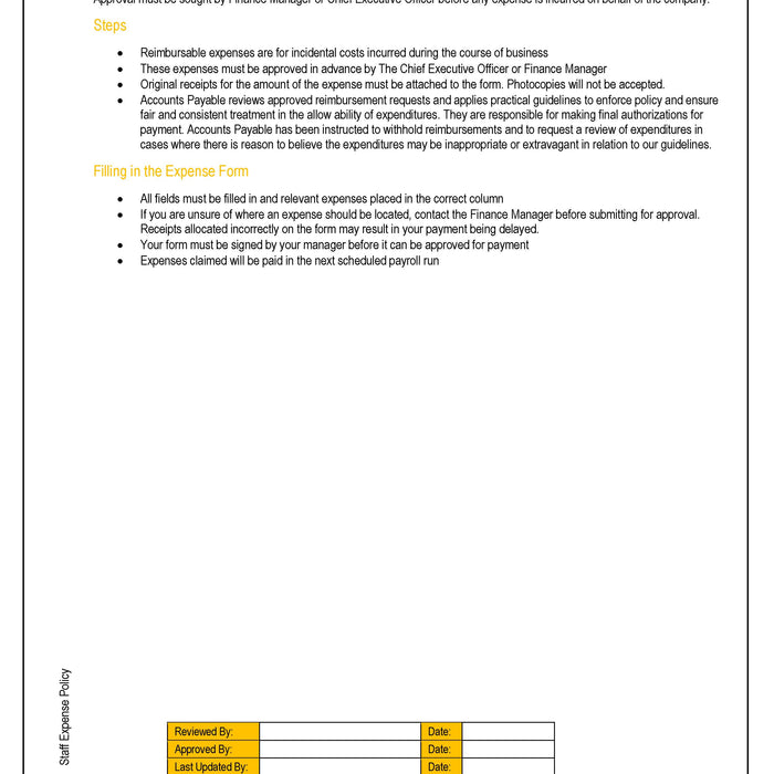 Accounts Payable - Expense Forms Policy Accounts Payable - Expense Forms Policy